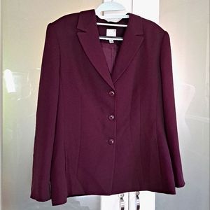 Anne Klein 2 Blazer with Shoulder Pads Aubergine Eggplant color size 12